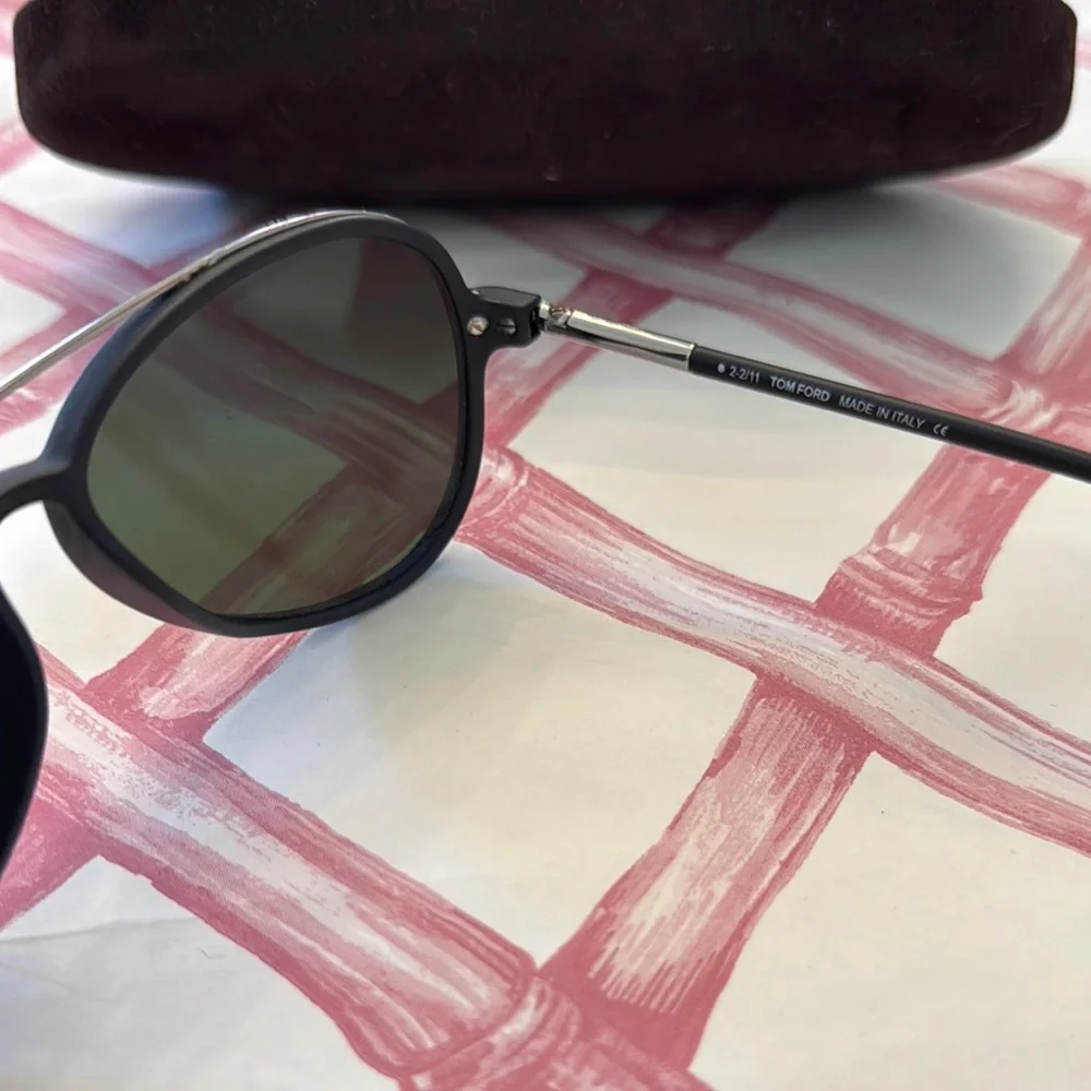 Tom Ford Matte Black Aviator Sunglasses